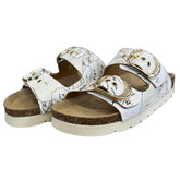 ALVIERO MARTINI - N.37 Ciabatte doppia fascia Geo White, Bianca